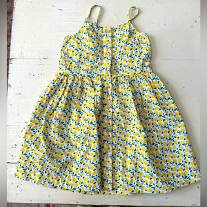Girls Vignette size 6 lemon sundress with button detail and adjustable straps